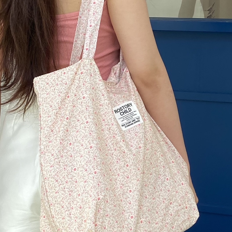 Túi tote vải Florina đơn giản hoạ tiết hoa nhí Hàn quốc đeo đi học đi chơi
