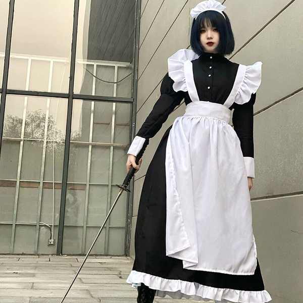 Trang phục hầu gái, đàn ông mặc cosplay, váy lolita nhật bản dễ thương, trang phục hầu gái anime, loli, quần áo nữ màu đen, ảnh hưởng lớn