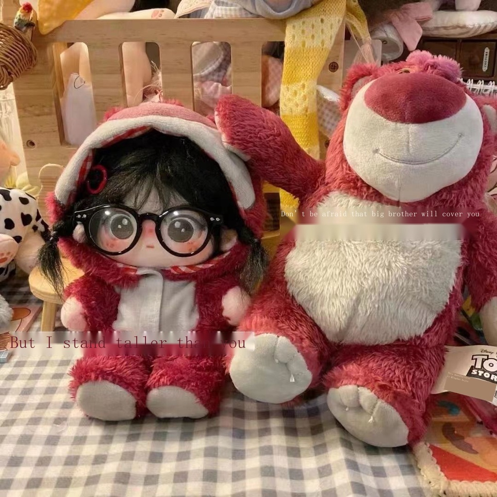 Quần áo búp bê cotton 20cm hương dâu quần áo búp bê gấu ngọt ngào và mát mẻ áo len one-piece doll dress up fat body