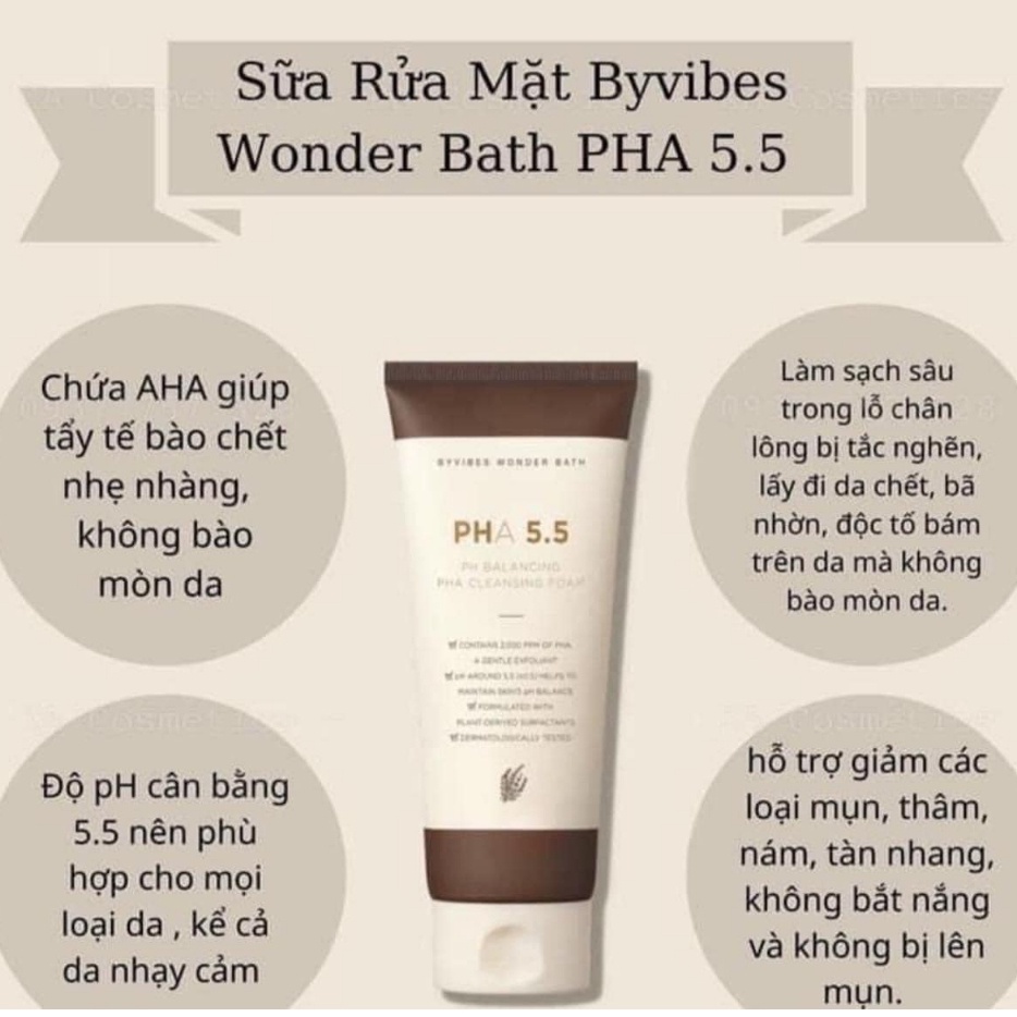 Sữa Rửa Mặt Wonder Bath PH Balancing PHA Cleansing Foam 130ml Dịu Nhẹ Phù