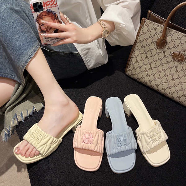Dép Đế Dày Mũi Vuông Thời Trang Mùa Hè Dành Cho Nữ
