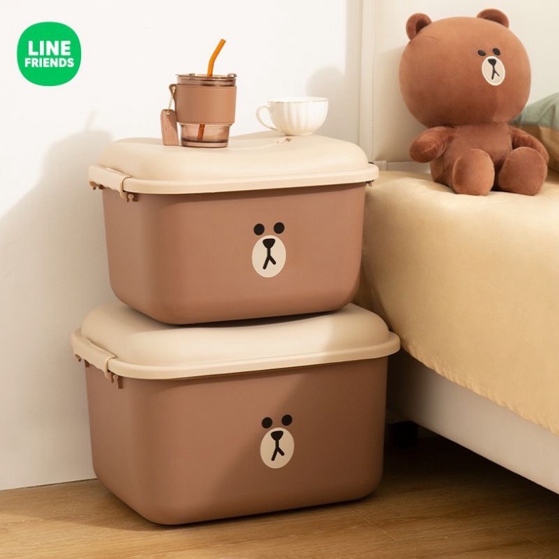 Hộp Đựng Đồ Có Nắp Bằng Nhựa Đa Năng DV Home Có Tay Cầm, Thùng Đựng Đồ Chơi Cho Bé Line Fridens Nhiều Màu