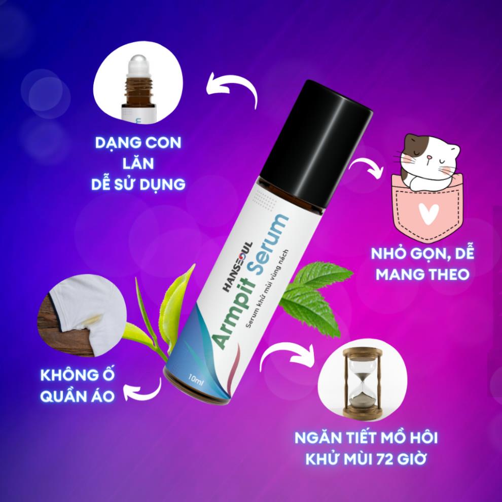 Serum lăn nách khử mùi hôi nách Armpit giúp làm sáng da, không bết dính, nhỏ gọn 10ml