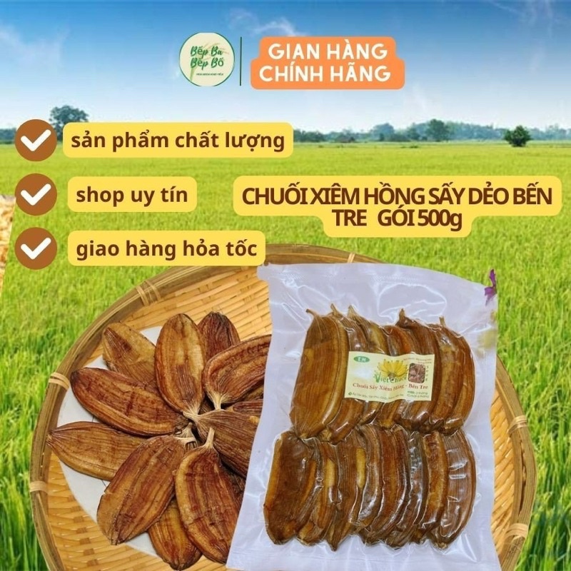 Chuối xiêm Hồng sấy dẻo Bến Tre thơm ngon