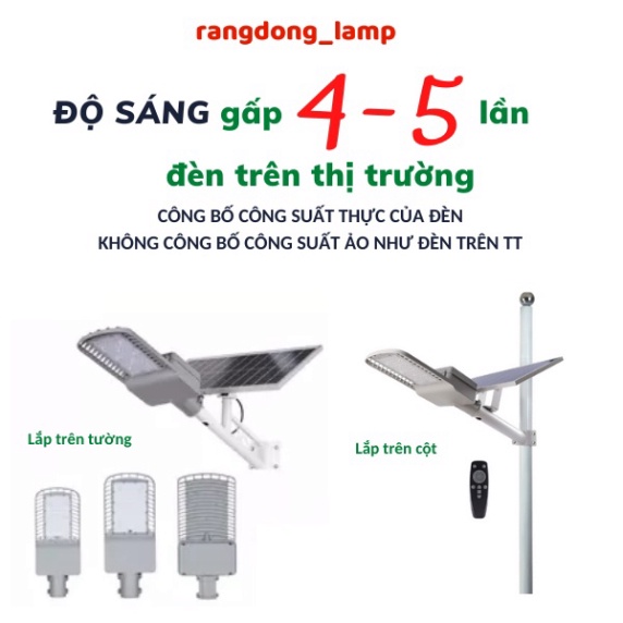 Đèn đường-ngõ xóm Năng lượng mặt trời 25W Rạng Đông siêu sáng CSD01.SL.RF 25W