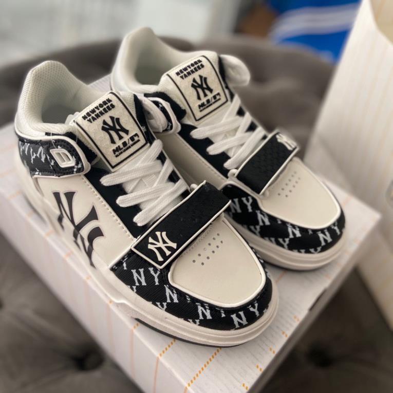 Giày Thể Thao  MLB Chunky Quai Dán Họa Tiết Đen Trắng Phối Đồ Siêu Đẹp đế độn hot trend