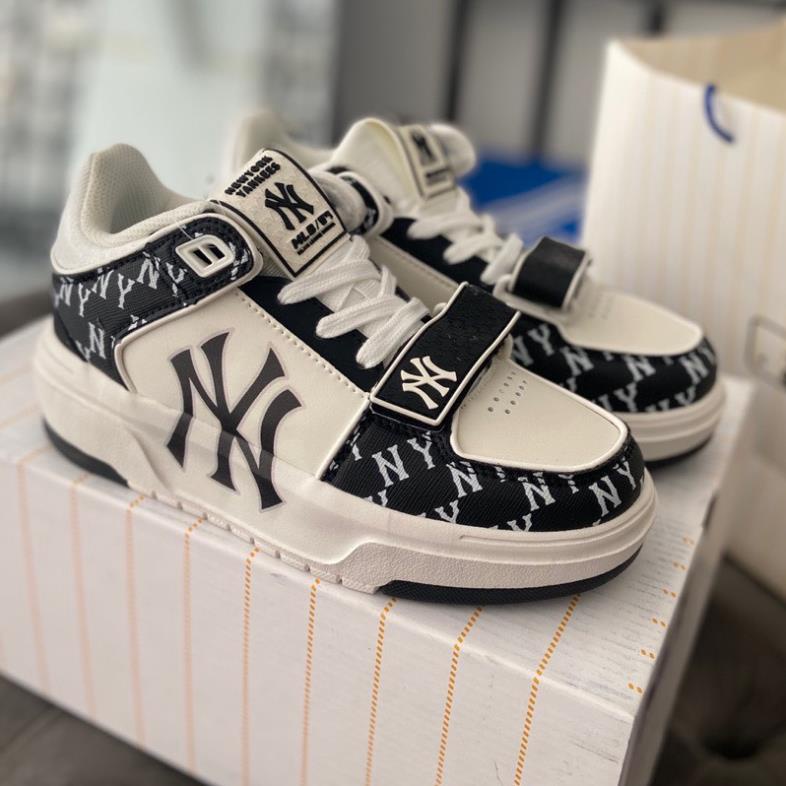 Giày Thể Thao  MLB Chunky Quai Dán Họa Tiết Đen Trắng Phối Đồ Siêu Đẹp đế độn hot trend