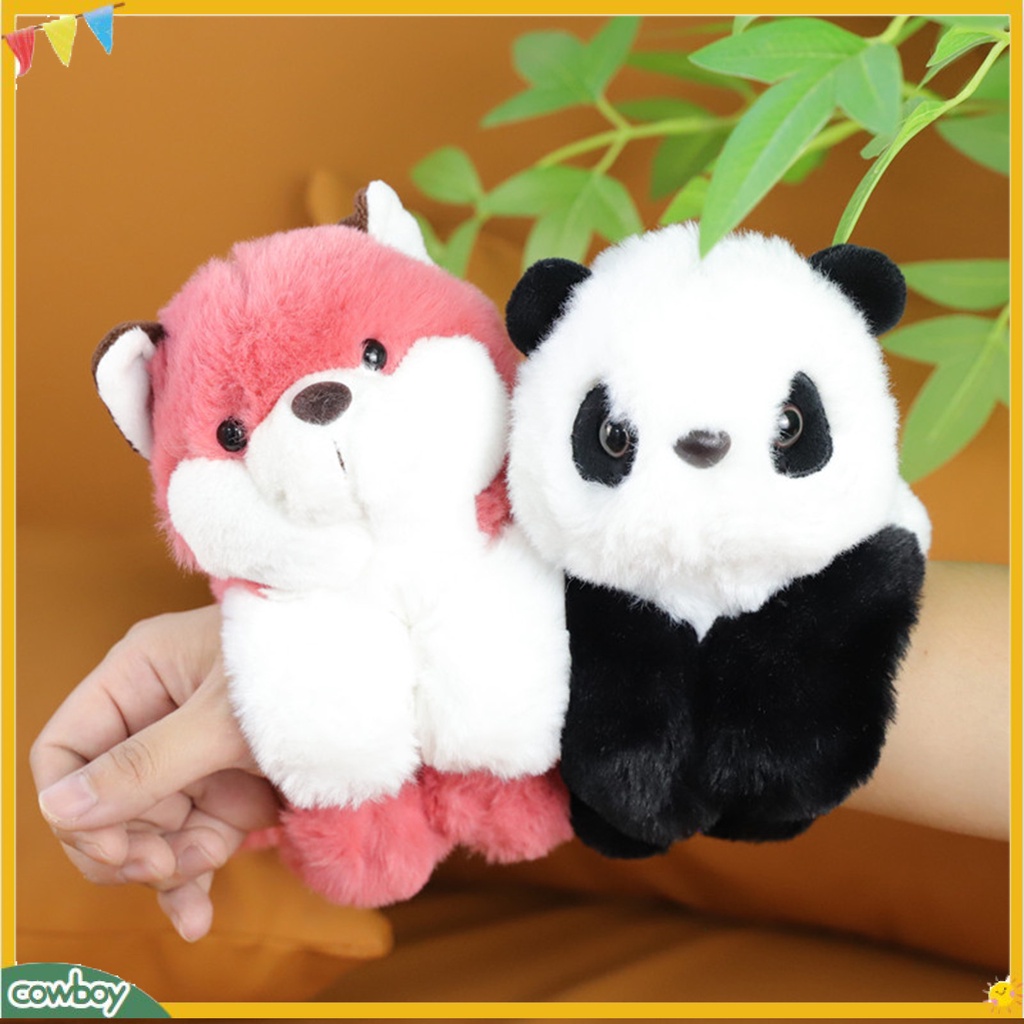 Đồ Chơi Bất Ngờ Độc Đáo Cho Bé| Thú Nhồi Bông Hình Cáo / Gấu Trúc / Khỉ / Khủng Long Hoạt Hình Dễ Thương Kèm Vòng Đeo Tay Trang Trí Nội Thất