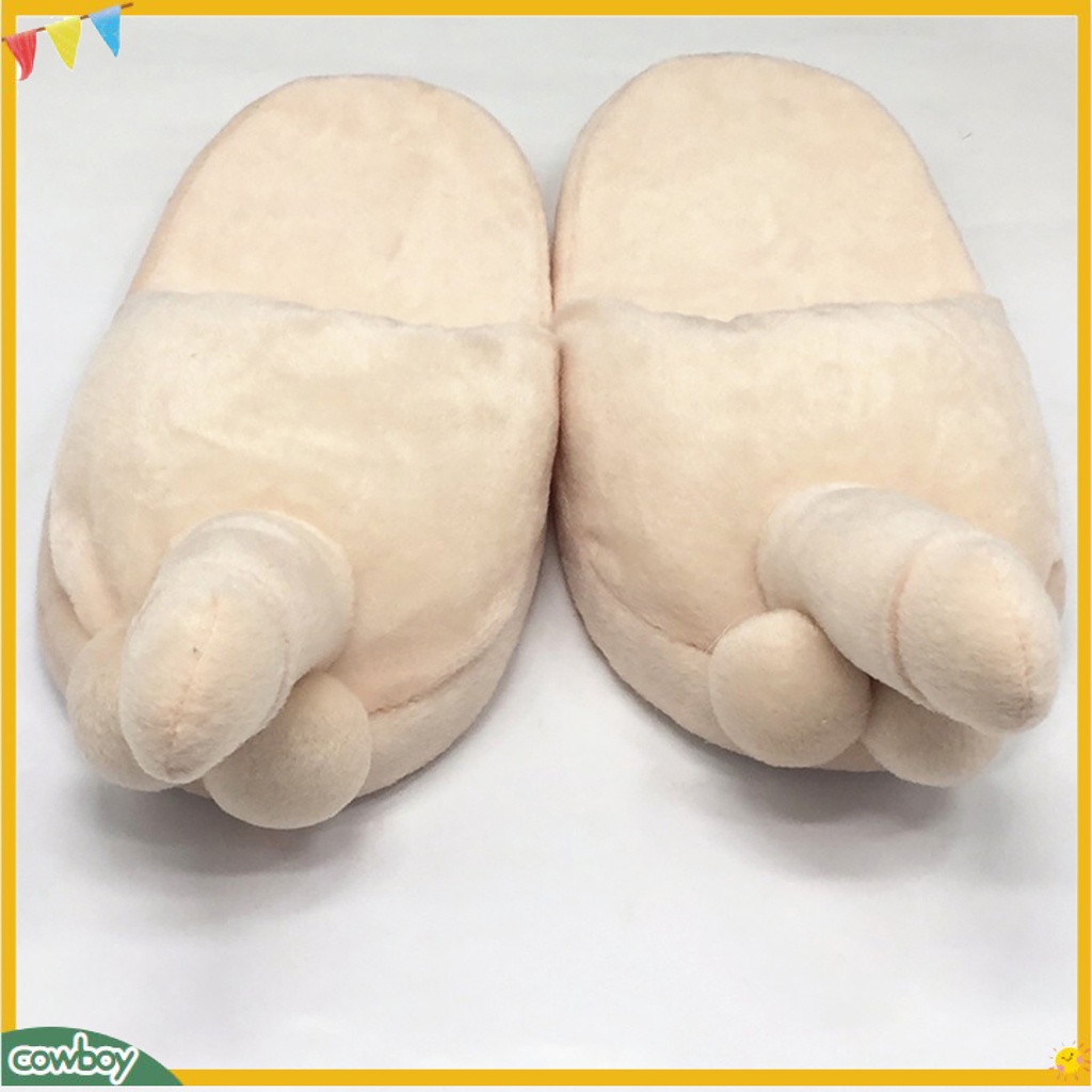 1 Đôi Dép Bông Đế Bằng Chống Trượt Sáng Tạo Thời Trang Mùa Đông Cho Nam Và Nữ