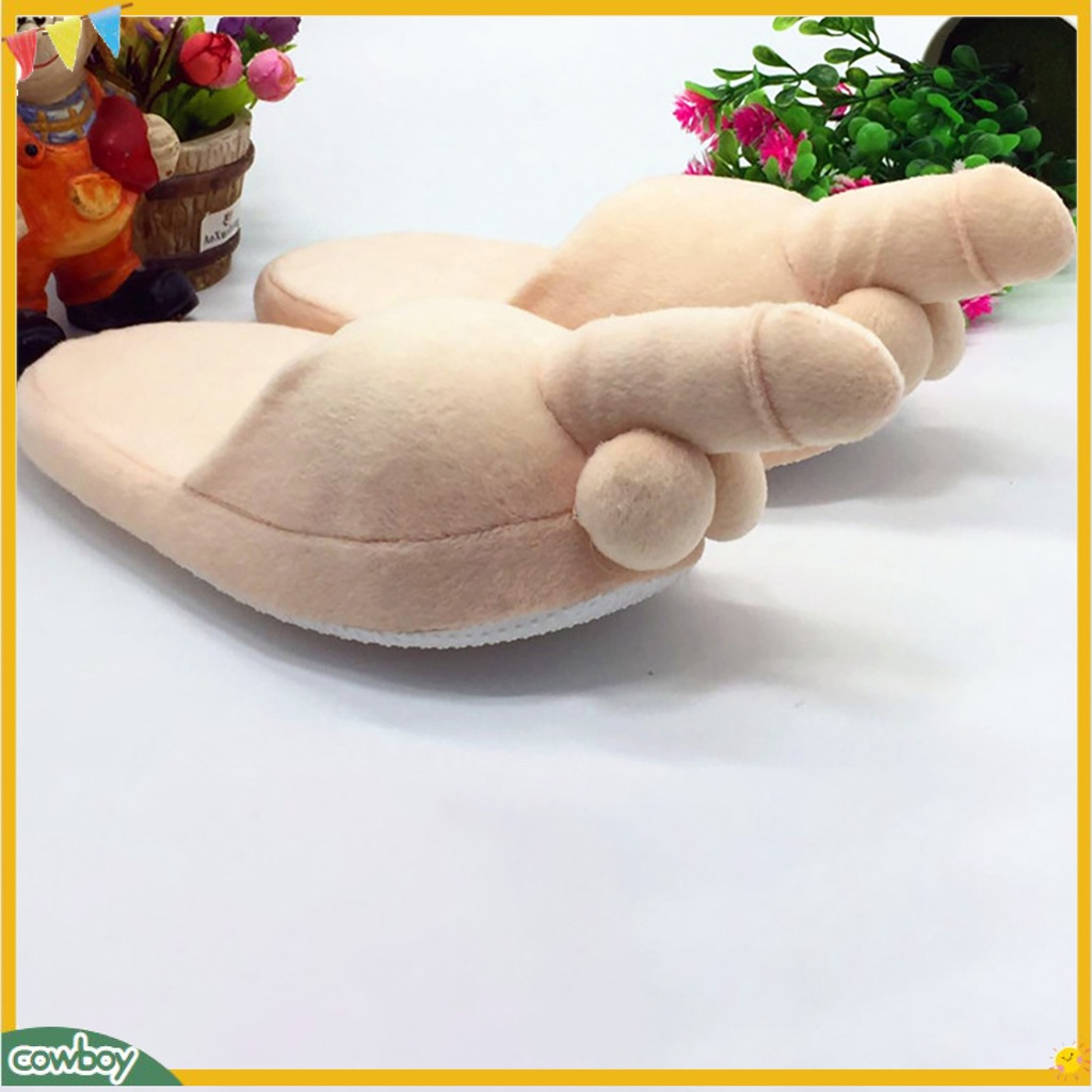 1 Đôi Dép Bông Đế Bằng Chống Trượt Sáng Tạo Thời Trang Mùa Đông Cho Nam Và Nữ