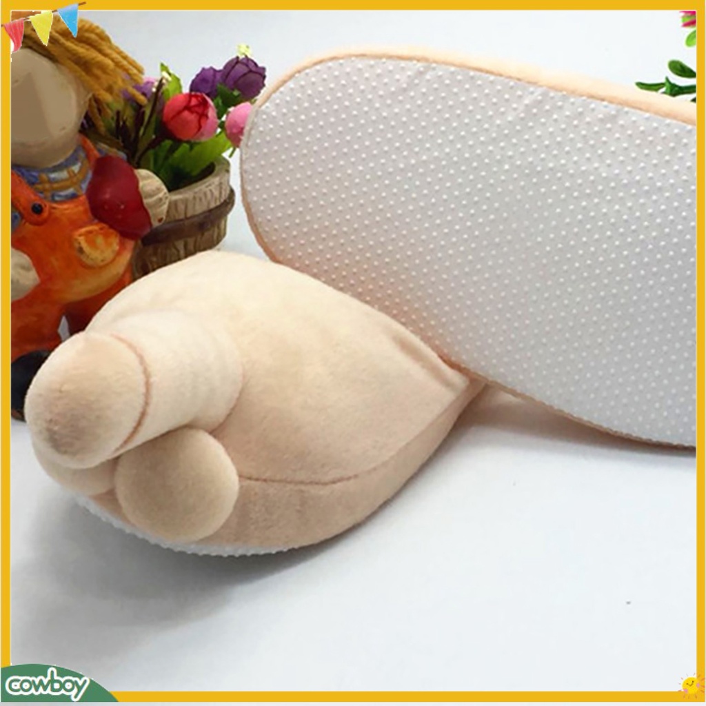 1 Đôi Dép Bông Đế Bằng Chống Trượt Sáng Tạo Thời Trang Mùa Đông Cho Nam Và Nữ