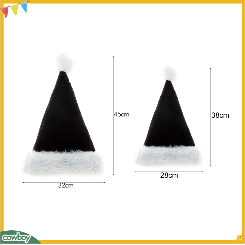 Mũ hóa trang ông già noel mềm mại màu đen dễ sử dụng