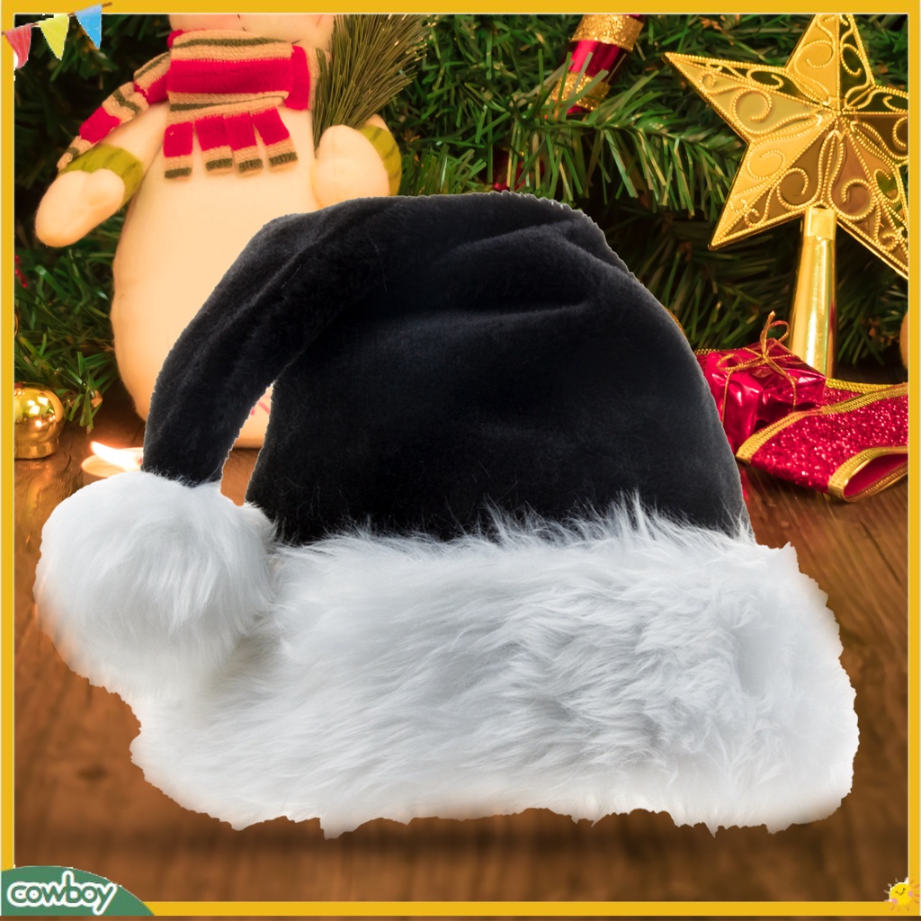 Mũ hóa trang ông già noel mềm mại màu đen dễ sử dụng