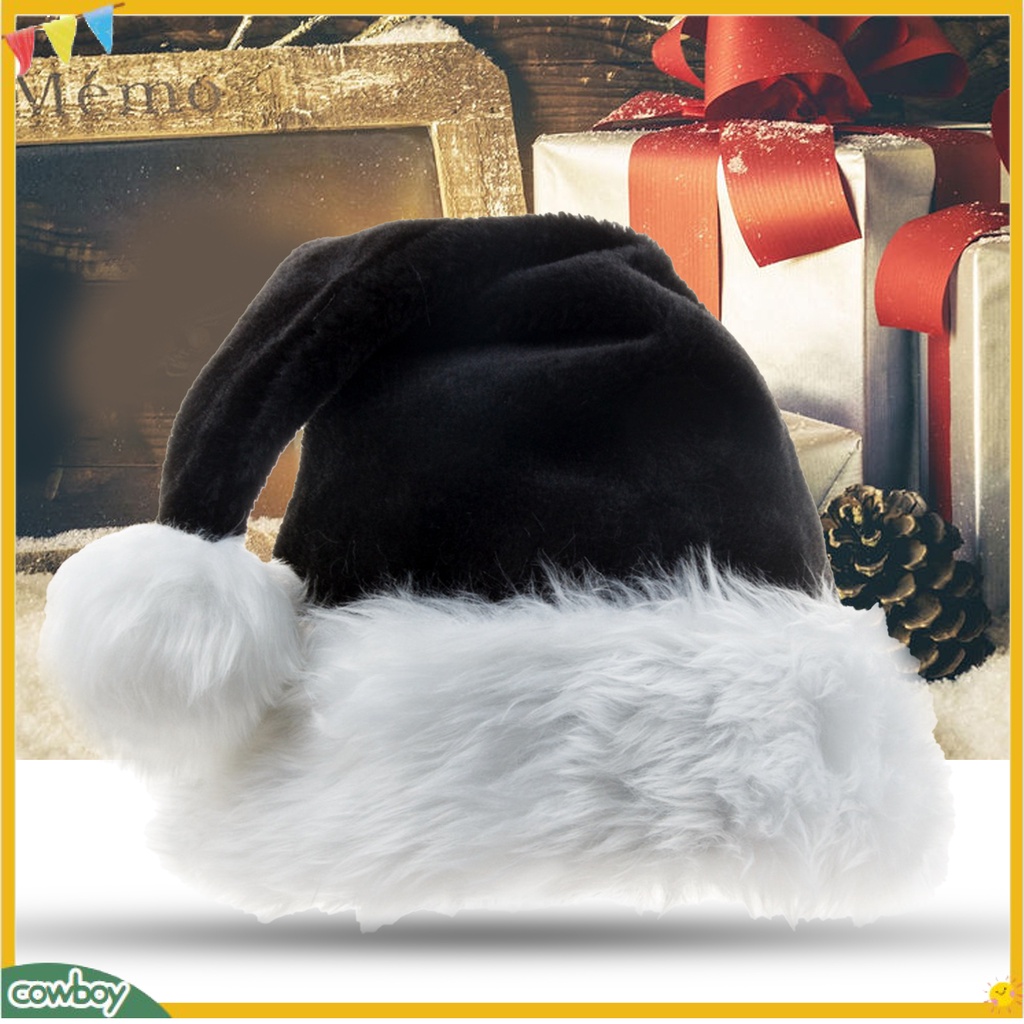 Mũ hóa trang ông già noel mềm mại màu đen dễ sử dụng