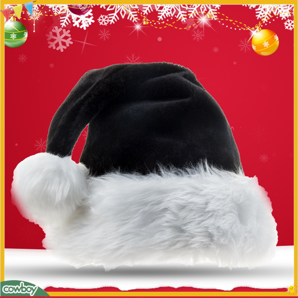 Mũ hóa trang ông già noel mềm mại màu đen dễ sử dụng