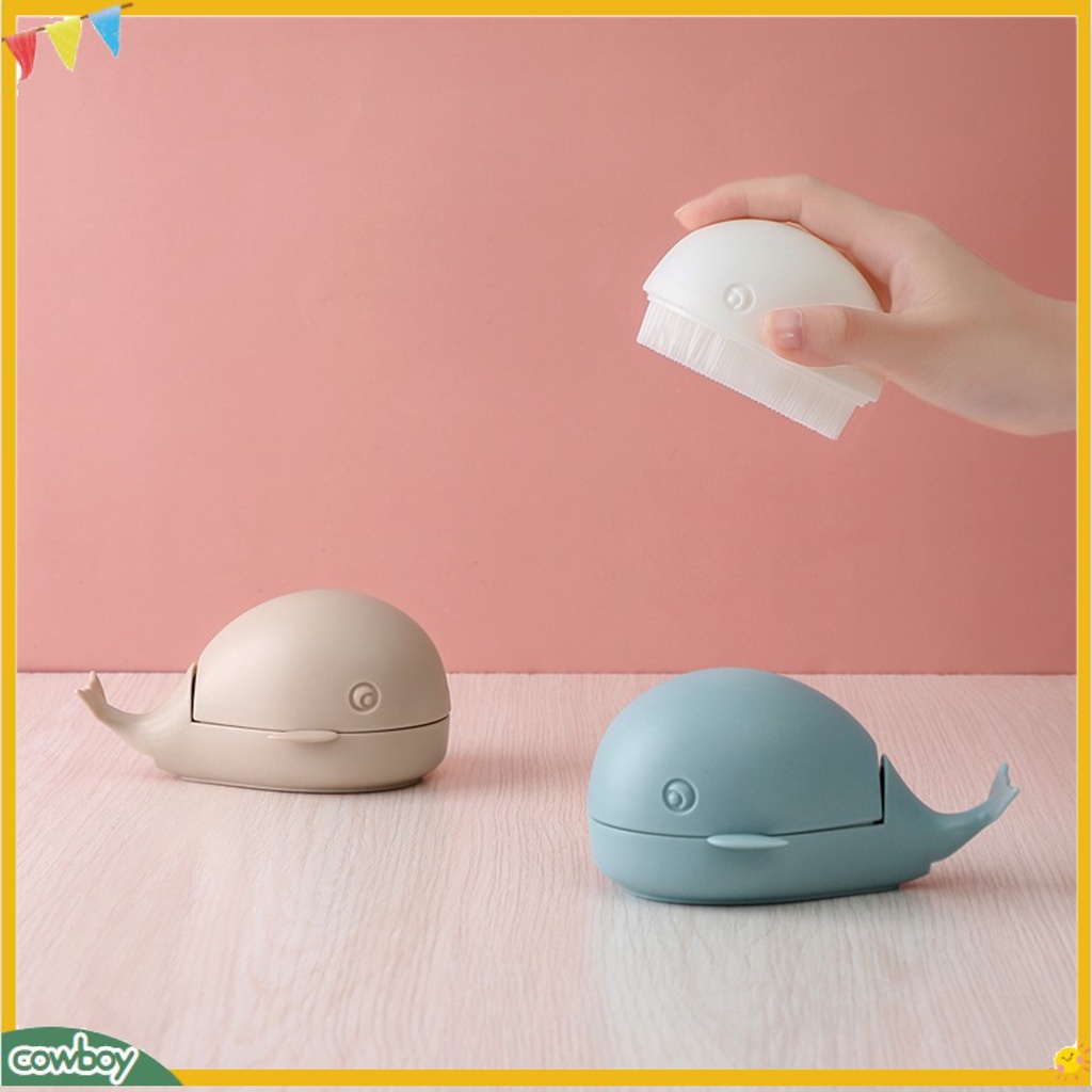Bàn chải giặt đồ bằng nhựa thiết kế hình cá voi đáng yêu tiện dụng