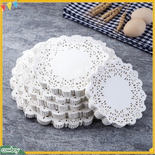 (cowboy) Set 100 giấy tròn ren trang trí bánh kem đẹp mắt