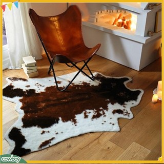 (cowboy) Thảm lót in hình da bò chống trượt sợi Acrylic trang trí nhà cửa phòng khách