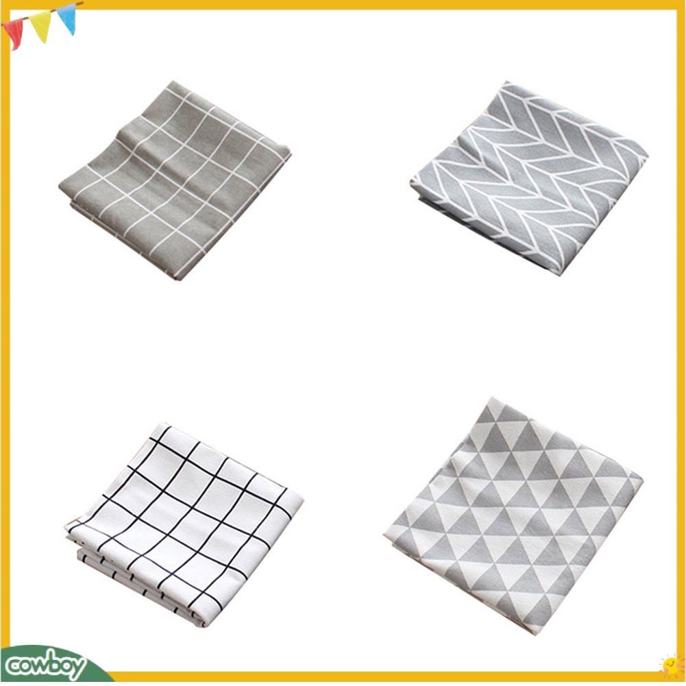 Khăn Trải Bàn Kích Thước 40x60cm Vải Linen Cotton Họa Tiết Đơn Giản Trang Trí Bàn Ăn