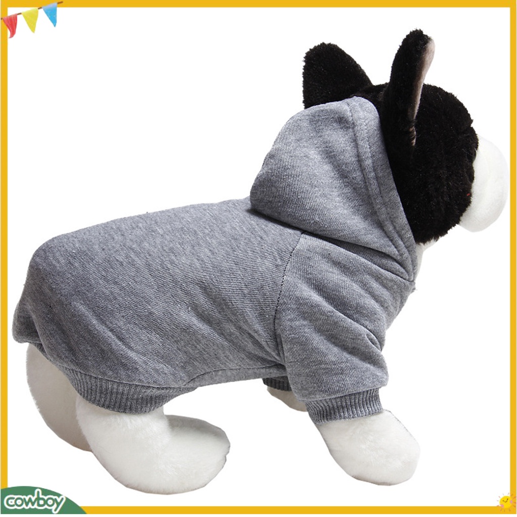 Áo hoodie ấm áp màu trơn đơn giản xinh xắn dành cho thú cưng