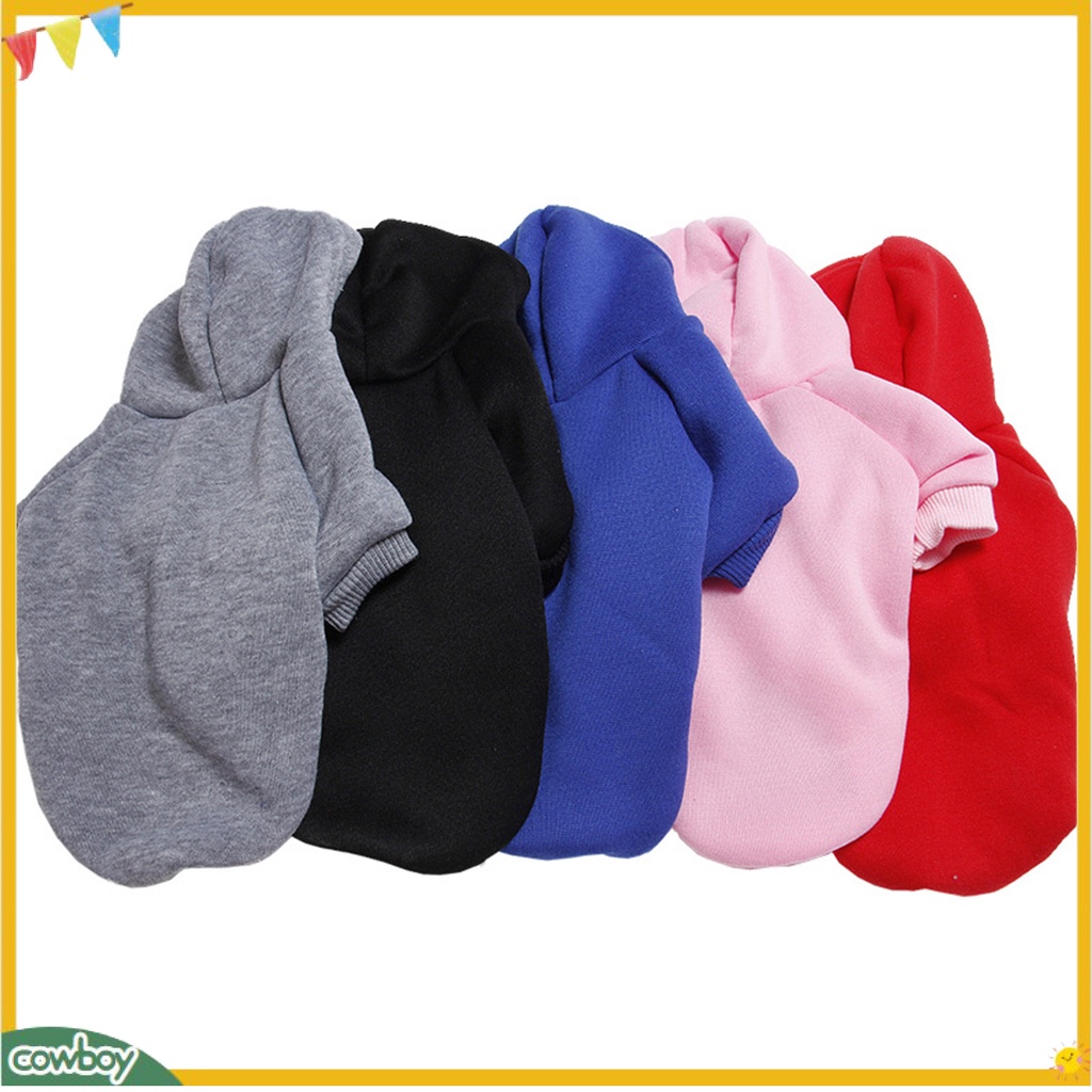 Áo hoodie ấm áp màu trơn đơn giản xinh xắn dành cho thú cưng
