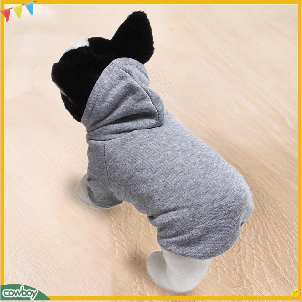 Áo hoodie ấm áp màu trơn đơn giản xinh xắn dành cho thú cưng