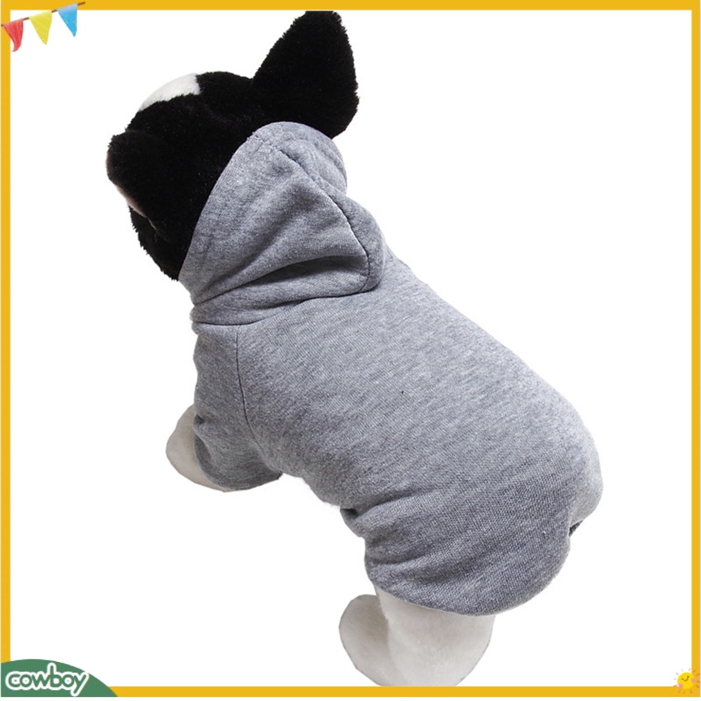 Áo hoodie ấm áp màu trơn đơn giản xinh xắn dành cho thú cưng