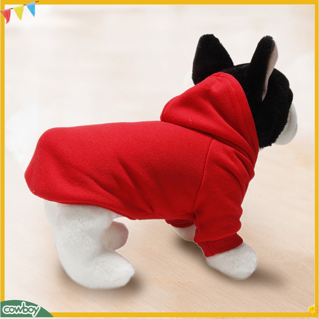 Áo hoodie ấm áp màu trơn đơn giản xinh xắn dành cho thú cưng