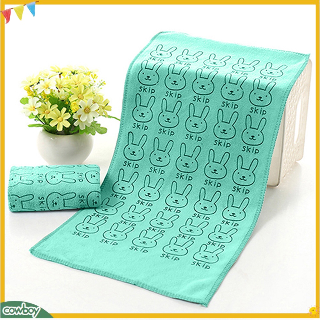 Khăn tắm mềm mại thoáng khí hấp thụ nước in hình thỏ hoạt hình xinh xắn cho bé