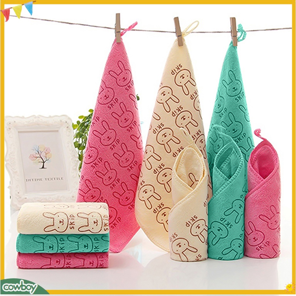 Khăn tắm mềm mại thoáng khí hấp thụ nước in hình thỏ hoạt hình xinh xắn cho bé