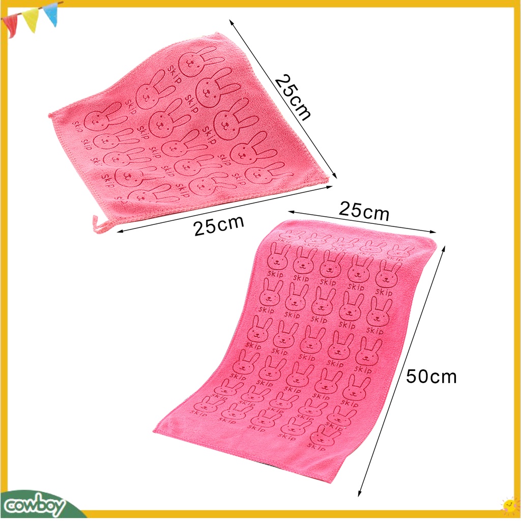 Khăn tắm mềm mại thoáng khí hấp thụ nước in hình thỏ hoạt hình xinh xắn cho bé