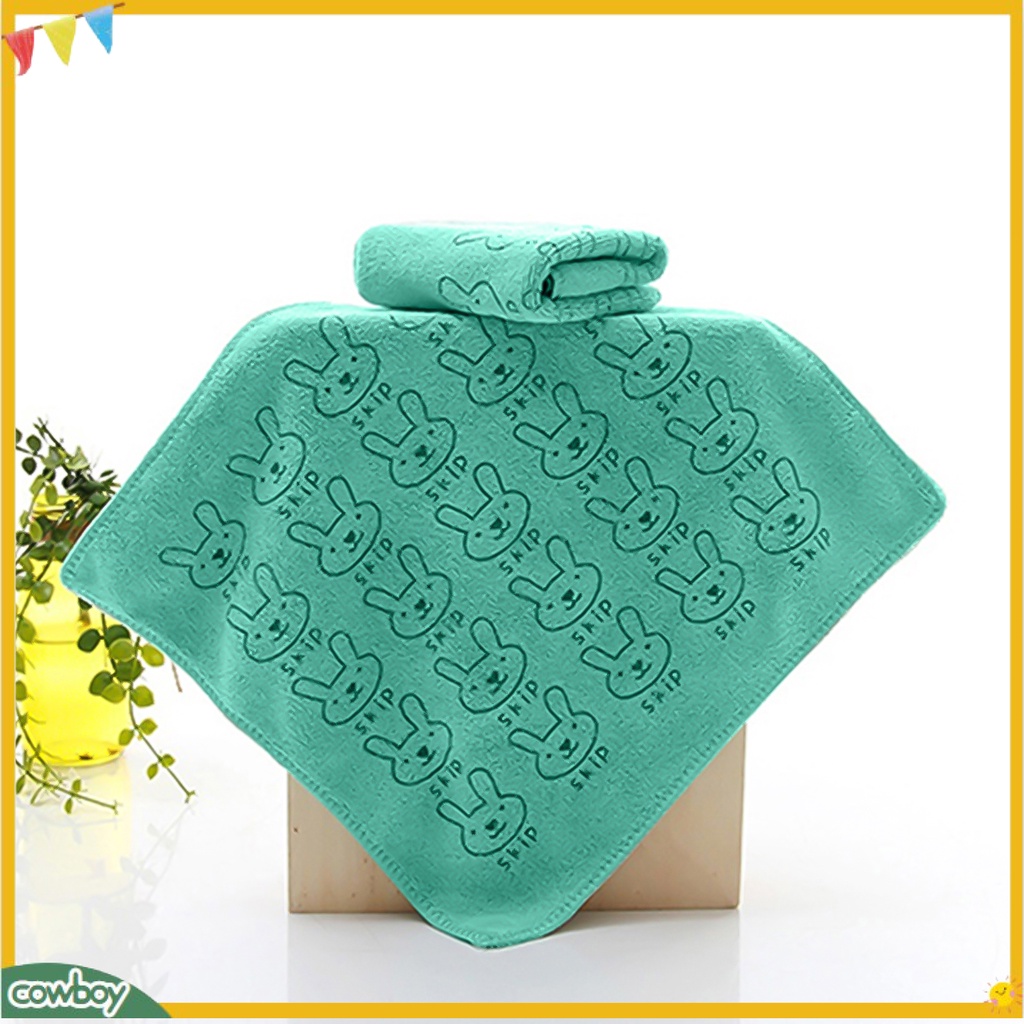 Khăn tắm mềm mại thoáng khí hấp thụ nước in hình thỏ hoạt hình xinh xắn cho bé