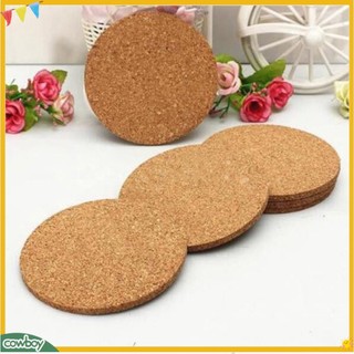 (cowboy) 6 đế tròn lót ly cốc bằng gỗ kích thước 10x0.5cm