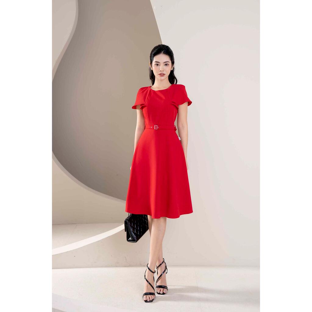 Đầm xòe liền vai cách điệu MMOutfit DA0123586