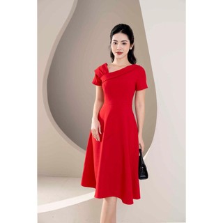 Đầm dáng xòe, lệch vai mmoutfit da0323604