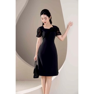 Đầm dáng a, tay voan, đính hoa tt mmoutfit da1222570