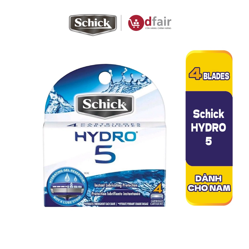 [Vỉ 4 Lưỡi] Dao Cạo Cho Nam Schicck Hydro5 4S