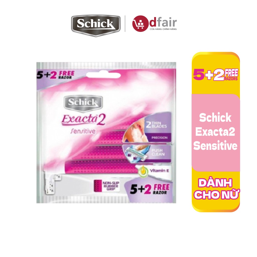Dao Cạo Cho Nu Schick Int Exacta2 Sensitive 5+2S _ Dùng 1 Lần
