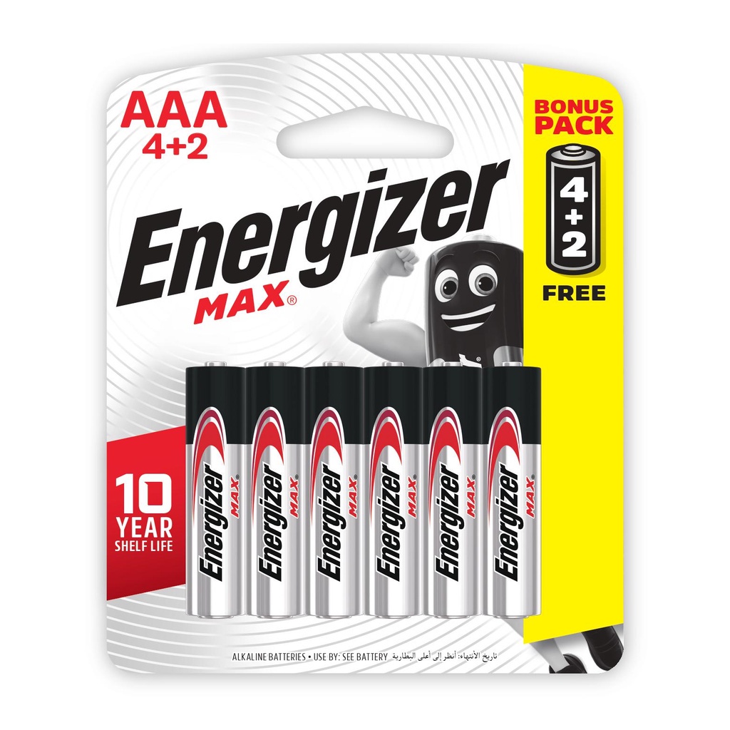 [Vỉ 4 Tặng 2] Viên Pin AAA Energizer Max E92 BP4+2 - 100628298