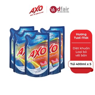 Combo 5 Nước Tẩy Quần Áo Màu AXO Hương Tươi Mát Túi 400ML