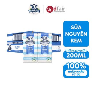 Thùng 24 Hộp Sữa Tươi Tiệt Trùng Nguyên Kem Không Đường Devondale 200ml/Hộp 100986283