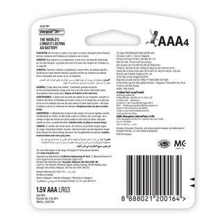Vỉ 4 Viên Pin AAA Energizer Max E92 BP4 - 100193487
