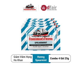 Combo 4 Gói Kẹo Con Tàu Cay Fisherman's Friends Hương Spearmint
