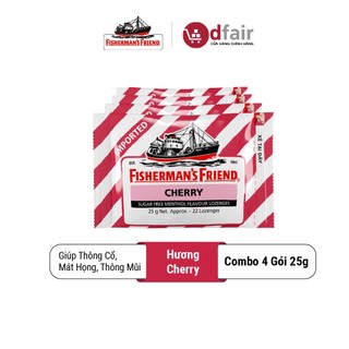 Combo 4 Gói Kẹo Con Tàu Cay Fisherman's Friends Hương Cherry (25G/Gói)
