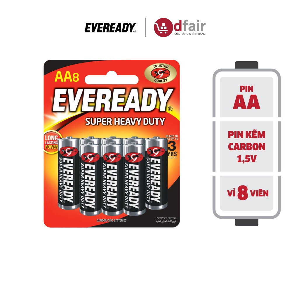 Vỉ 8 Viên Pin AA Eveready Super Heavy Duty 1215 BP8 - 100193482