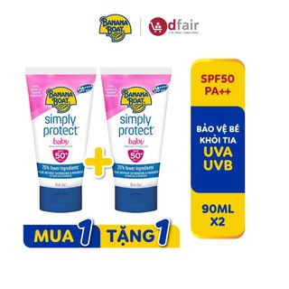 [Tặng 1 Sản Phẩm Cùng Loại] Kem Chống Nắng Cho Bé Banana Boat Simply Protect Baby SPF50/PA++++ 90ml/Tuýp