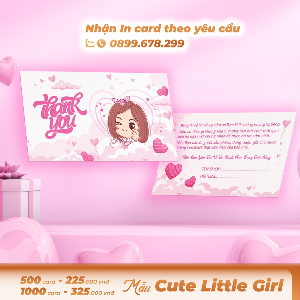 CARD CẢM ƠN, CARD THANK YOU GIẤY C300 ĐIỀN TÊN + SDT SHOP