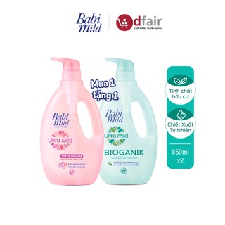 Chai sữa tắm em bé babi mild white sakura 850ml tặng babi mild pure natural 850ml - 540019722