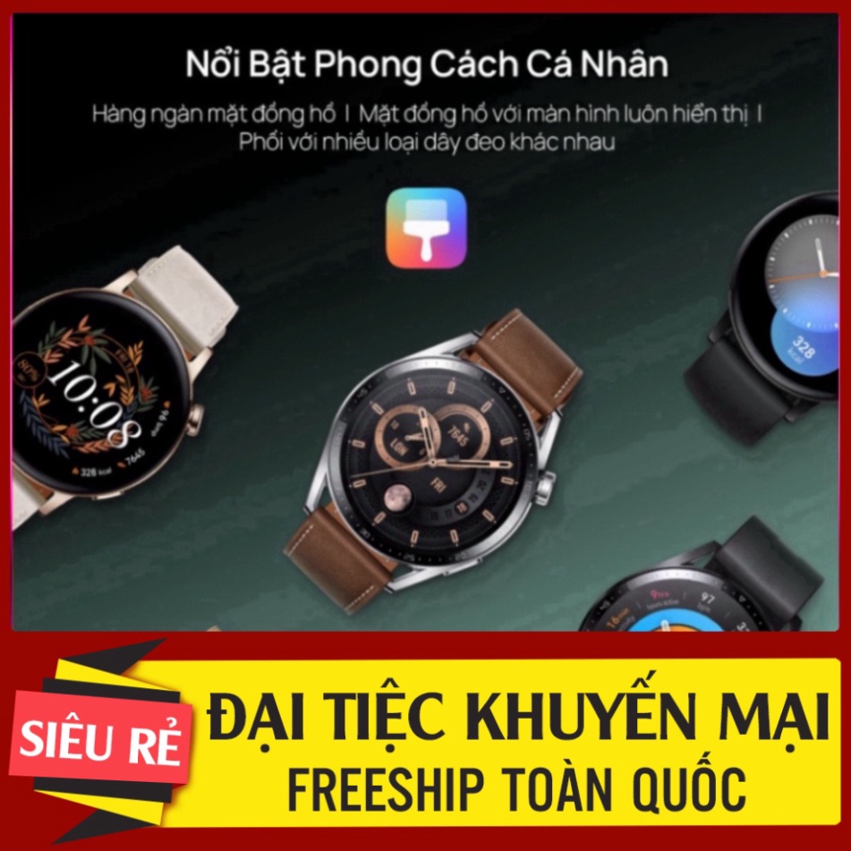 Sale đồng hồ đeo tay thông thái HUAWEI WATCH GT 3 46mm |Theo Dõi Spo2| đào tạo Viên đi bộ AI ( sale ) free Ship hàng . H