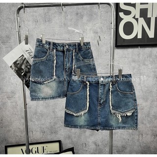 Chân váy jean túi rách bigsize từ 50-95kg